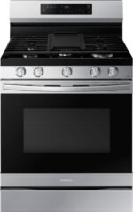 Samsung - 6.0 cu. ft. Freestanding Gas Range with No-Preheat Air Fry & Convection - Stainless Steel
