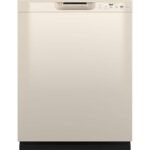 GE - 24" Front Control Built-In Plastic Tub Dishwasher with Steam + Sanitization and 55 dBA - Bisque