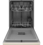 GE - 24" Front Control Built-In Plastic Tub Dishwasher with Steam + Sanitization and 55 dBA - Bisque - Image 3