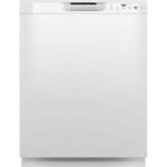 GE - 24" Front Control Built-In Plastic Tub Dishwasher with Steam + Sanitization and 55 dBA - White