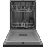 GE - 24" Front Control Built-In Plastic Tub Dishwasher with Steam + Sanitization and 55 dBA - Black - Image 3