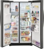 Frigidaire - Gallery 22.3 Cu. Ft. Side-by-Side Counter-Depth Refrigerator - Black Stainless Steel - Image 4