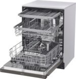 LG - 24" Front Control Built-In Stainless Steel Tub Dishwasher with 3rd Rack, QuadWash, and 48dba - Black Stainless Steel - Image 5