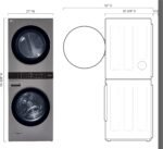 LG - 4.5 Cu. Ft. HE Smart Front Load Washer and 7.4 Cu. Ft. Electric Dryer WashTower with Steam and Built-In Intelligence - Graphite Steel - Image 3