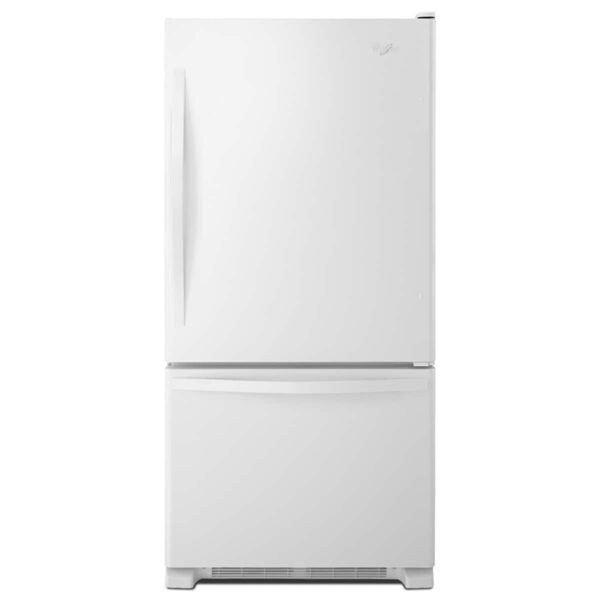 Whirlpool 22 Cu. Ft. Bottom-Freezer Refrigerator SpillGuard Glass Shelves White on White from Kings Outlet