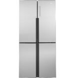 Haier - 16.8 Cu. Ft. 4-Door French Door Counter-Depth Refrigerator with LED Lighting - Stainless Steel