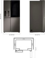 LG 27.1 Cu. Ft. Side-by-Side Smart Refrigerator Craft Ice Black Stainless Steel from Kings Outlet