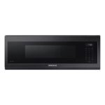 Samsung - 1.1 cu. ft. Smart SLIM Over-the-Range Microwave with 400 CFM Hood Ventilation - Black Stainless Steel
