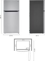 LG - 23.8 Cu. Ft. Top Freezer Refrigerator with Internal Water Dispenser - Stainless Steel - Image 3
