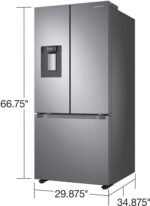 Samsung - 22 cu. ft. 3-Door French Door Smart Refrigerator with External Water Dispenser - Stainless Steel - Image 3