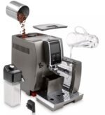 De Longhi Dinamica Plus Connected Fully Automatic Espresso Machine Built-in Grinder Titanium from Kings Outlet