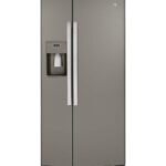 GE - 23.0 Cu. Ft. Side-by-Side Refrigerator with External Ice & Water Dispenser - Slate