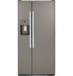 GE 23.0 Cu. Ft. Side-by-Side Refrigerator External Ice Water Dispenser Slate from Kings Outlet