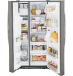GE 23.0 Cu. Ft. Side-by-Side Refrigerator External Ice Water Dispenser Slate from Kings Outlet