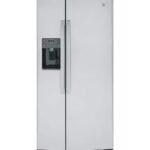 GE - 23.0 Cu. Ft. Side-by-Side Refrigerator with External Ice & Water Dispenser - Stainless Steel