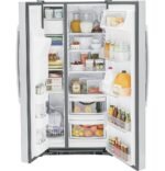 GE - 23.0 Cu. Ft. Side-by-Side Refrigerator with External Ice & Water Dispenser - Stainless Steel - Image 5