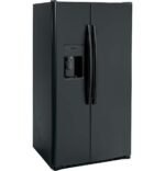 GE - 25.3 Cu. Ft. Side-by-Side Refrigerator with External Ice & Water Dispenser - High Gloss Black - Image 3