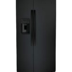 GE - 25.3 Cu. Ft. Side-by-Side Refrigerator with External Ice & Water Dispenser - High Gloss Black