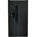 GE - 25.3 Cu. Ft. Side-by-Side Refrigerator with External Ice & Water Dispenser - High Gloss Black