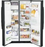 GE - 25.3 Cu. Ft. Side-by-Side Refrigerator with External Ice & Water Dispenser - High Gloss Black - Image 5