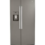 GE - 25.3 Cu. Ft. Side-by-Side Refrigerator with External Ice & Water Dispenser - Slate