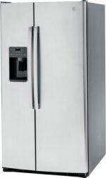 GE - 25.3 Cu. Ft. Side-by-Side Refrigerator with External Ice & Water Dispenser - Stainless Steel - Image 4