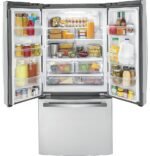 GE - 18.6 Cu. Ft. French Door Counter-Depth Refrigerator with Internal Water Dispenser - Stainless Steel - Image 3
