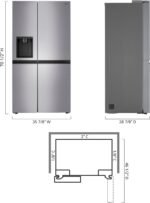 LG - 22.5 Cu. Ft. Side-by-Side Counter-Depth Refrigerator with Smooth Touch Dispenser - Stainless Steel - Image 3