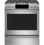 Café - 5.6 Cu. Ft. Slide-In Gas Convection Range, Customizable - Stainless Steel