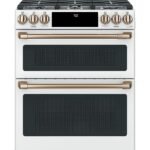Café - 6.7 Cu. Ft. Slide-In Double Oven Gas True Convection Range with Built-In Wi-Fi, Customizable - Matte White