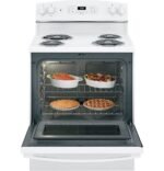 GE - 5.0 Cu. Ft. Self-Cleaning Freestanding Electric Range - White - Image 4