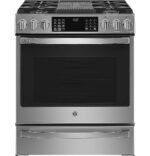 GE Profile - 5.6 Cu. Ft. Slide-In Gas True Convection Range with Built-In Wi-Fi and Hot Air Frying - Stainless Steel