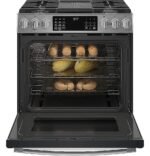 GE Profile - 5.6 Cu. Ft. Slide-In Gas True Convection Range with Built-In Wi-Fi and Hot Air Frying - Stainless Steel - Image 3