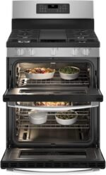 GE - 6.8 Cu. Ft. Freestanding Double-Oven Gas Convection Range with Self-Steam Cleaning and No-Preheat Air Fry - Stainless Steel - Image 4