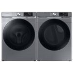 Samsung 7.5 Cu. Ft. Stackable Smart Gas Dryer Steam Sanitize+ Platinum from Kings Outlet