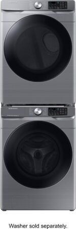 Samsung - 7.5 Cu. Ft. Stackable Smart Electric Dryer with Steam Sanitize+ - Platinum - Image 7