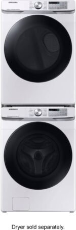 Samsung - 4.5 Cu. Ft. High-Efficiency Stackable Smart Front Load Washer with Steam and Super Speed Wash - White - Image 7