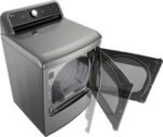 LG - 7.3 Cu. Ft. Smart Electric Dryer with EasyLoad Door - Graphite Steel - Image 7