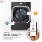LG - 9.0 Cu. Ft. Stackable Smart Electric Dryer with Steam and Built-In Intelligence - Black Steel - Image 6