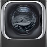 LG - 5.2 Cu. Ft. High-Efficiency Stackable Smart Front Load Washer with Steam and TurboWash - Black Steel