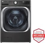 LG - 5.2 Cu. Ft. High-Efficiency Stackable Smart Front Load Washer with Steam and TurboWash - Black Steel - Image 6