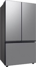 Samsung - BESPOKE 24 cu. ft. 3-Door French Door Counter Depth Smart Refrigerator with AutoFill Water Pitcher - Stainless Steel - Image 4