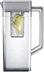 Samsung - BESPOKE 24 cu. ft. 3-Door French Door Counter Depth Smart Refrigerator with AutoFill Water Pitcher - Stainless Steel - Image 3
