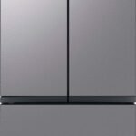 Samsung - BESPOKE 30 cu. ft. 3-Door French Door Smart Refrigerator with Beverage Center - Stainless Steel