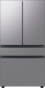 Samsung - BESPOKE 23 cu. ft. 4-Door French Door Counter Depth Smart Refrigerator with AutoFill Water Pitcher - Stainless Steel