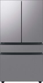 Samsung - BESPOKE 23 cu. ft. 4-Door French Door Counter Depth Smart Refrigerator with AutoFill Water Pitcher - Stainless Steel