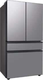Samsung - BESPOKE 23 cu. ft. 4-Door French Door Counter Depth Smart Refrigerator with AutoFill Water Pitcher - Stainless Steel - Image 2