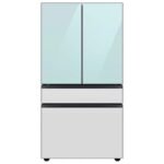 Samsung - BESPOKE 29 cu. ft 4-Door French Door Smart Refrigerator with Beverage Center - Morning Blue Glass