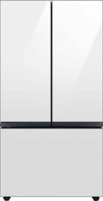 Samsung - BESPOKE 30 cu. ft. 3-Door French Door Smart Refrigerator with Beverage Center - White Glass