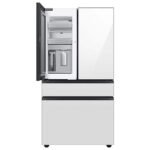 Samsung - BESPOKE 23 cu. ft. 4-Door French Door Counter Depth Smart Refrigerator with Beverage Center - White Glass - Image 3